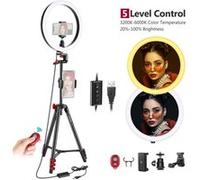 Neewer Ring Light 10 pouces LED Lumière Anneau avec Trépied, 3 Modes d'Éclairage Dimmable avec 137 cm Trépied et Support de Téléphone pour Diffusion en Direct, Maquillage, Prise de Vue Vidéo de Blogs 
