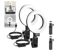 NEEWER Ring Light 12,7cm Basics pour Visioconférence, Kit 2 Lumières à Clipser avec Trépieds de Bureau pour Écran, PC, Appels Zoom, Streaming, Télétravail, Cours en Ligne, Enregistrement Vidéo, BR60