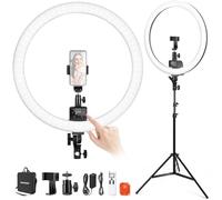 NEEWER Ring Light avec Trépied SRP18-2.4G, 18" Bicolore 3200-5600K Lumière Anneau Professionnel Gradateur 2.4G et Tactile, Commande Selfie Téléphone, éclairage Vidéo TikTok, Salons Lampe Esthetique