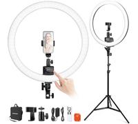NEEWER Ring Light avec Trépied SRP18-2.4G, 18" Bicolore 3200-5600K Lumière Anneau Professionnel Gradateur 2.4G et Tactile, Commande Selfie Téléphone, éclairage Vidéo TikTok, Salons Lampe Esthetique