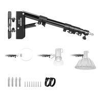 NEEWER Support Mural pour Anneau Lumineux, 55-116cm, 180°, Pivotant, Fixation Murale pour Photographie, Strobe, Monolight, Softbox, Parapluie, Réflecteur, Alliage d'Aluminium, Capacité de 3kg, WB-100