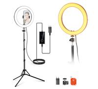 NEEWER Ring Light LED 10" 20W Forte Puissance pour Téléphone avec Pied 180cm, Bicolore 2900K-7000K, Entrée USB C PD, CRI97+ 1660LX/0,5m 12 Scènes pour Maquillage Streaming Appels Zoom TikTok, RH10B