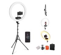 NEEWER RP18B Anneau Lumineux Pro 45cm avec Trépied et Support Téléphone Compatible avec iPhone, 45W 2900K-7000K Contrôle par app, Chiffon Nettoyage, Maquillage, Studio Streaming, Noir