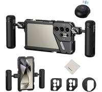 NEEWER S24 Ultra Cage Vidéo Rig Stabilisateur avec Poignée Latérale Quick Release, Poignée Déclencheur Bluetooth, Adapter Filtre 67mm, Plaque Arrière Objectif 17mm, Adapter Objectif Monture T, PA042