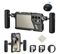 NEEWER S24 Ultra Cage Vidéo Rig Stabilisateur avec Poignée Latérale Quick Release, Poignée Déclencheur Bluetooth, Adapter Filtre 67mm, Plaque Arrière Objectif 17mm, Adapter Objectif Monture T, PA042