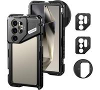 Neewer S24 Ultra Cage, Video Rig Stabilisateur Smartphone Avec Adaptor Filtre 67mm/Plaque Arrière Lens 17mm/Adaptateur Objectif Monture T, Compatible Avec Samsung Galaxy Moment Objectif Série T, Pa042