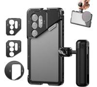 NEEWER S25 Ultra Cage pour téléphone, stabilisateur téléphone PA082 avec poignée latérale Bluetooth PA045E, Adaptateur Filtre 67mm, Plaque arrière d'objectif 17mm et Monture T Compatible avec Moment