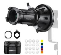 NEEWER Snoot de Projecteur avec Lentille de Projection à 40°,Mise au Point Réglable,16 Gobos Métalliques,5 Gels Couleur,Sac,Snoot Conique pour éclairage LED à Sortie Continue Bowens,jusqu'à 300W,LS-38