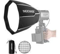 NEEWER Softbox Octogonale 30cm avec Support NEEWER, Softbox Octabox à Pliage&Installation Rapide avec Diffuseur Lumière/Grille en Nid d'abeille pour Lampe Studio LED MS60 MS60B MS60C MS150B,NS3P