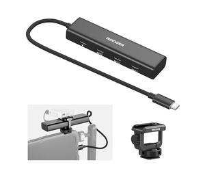NEEWER Station Accueil Hub USB C avec Adaptateur Sabot,Dongle 4 en 1,PS020E | Hub multiport:3 port USB C 3,1 Gen 2 & 1x100W port PD,10Gbps Compatible avec iPhone 18 Pro Max 17 16 15 iPad Mac Android PC