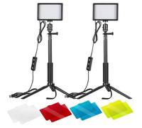 NEEWER Studio photo et éclairage Neewer LED Panneau USB Lumière Vidéo 5600K Réglable Lot de 2 Lampe LED avec Trépied et Filtre
