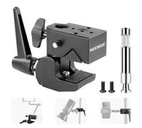 NEEWER Super Clamp avec Goujon de 5/8",Verrouillage à Ressort,Poignée Mâchoire 2,4",Clamp Serrage en Crabe Robuste pour Tuyau Rond à Surface Plane,pour Montage d'éclairage,Charge 15kg,UA017