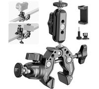 NEEWER Super Pince avec Bras Magique à Double tête sphérique de 7,6 cm, Adaptateur de tête sphérique, Griffe, Support, Support de Pince pour caméra d'action pour Surface Plate/Ronde