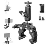 NEEWER Super Pince avec Bras Magique à Double tête sphérique de 7,6cm Griffe Froide Filetage 6,35mm Adaptateur Montage téléphone/action cam pour trépied Bureau Compatible avec SmallRig GoPro DJI, ST83