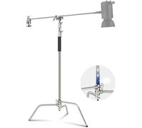 NEEWER Support C avec Perche Pro 100% Acier Inoxydable, Hauteur maximale 330 cm, Support d'éclairage de Photographie Robuste avec Bras de Maintien de 128 cm pour réflecteur monolight Softbox