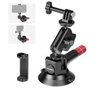 NEEWER Support Caméra Ventouse 3",Compatible avec Arri 1/4" Trous, Support de Voiture Quick Release+ de Téléphone, Adaptateur Action Cam Compatible avec iPhone GoPro DJI Insta360, CA104
