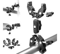 NEEWER Support de caméra à double pince avec bras magique, chaussures froides pour bureau, studio, support de photographie, réflecteur, drapeau, barres transversales, moto, parapluie, bâton de perche,