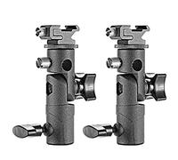 NEEWER Support de Flash Universel Professionnel de Type E pour Caméra, 2PCS | Support Pivotant pour éclairage,Porte-parapluie, Compatible avec Canon Nikon Pentax Olympus et Autre Lumière Clignotante LED