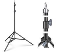 NEEWER Support de Lumière de Photographie 2.85-6.6ft/87-200cm, Trépied en Aluminium à Ressort avec Diamètre de Tube de ø28mm pour Anneau Lumière/Lumière LED/Softbox,Charge Max 22lbs, ST-200 Noir