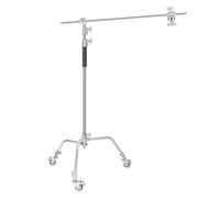 NEEWER Support de Lumière Pro 100% en Métal de Type C avec Roues, Support de Réflecteur Réglable Max. Hauteur de 330 cm avec Bras de Flèche de 120 cm et 3 Poulies pour Vidéo Studio, Monolight, etc.