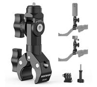 NEEWER Support de Serrage pour Guidon Moto, Clip Robuste, Vis 1/4", Adaptateur 3 Broches Compatible avec Insta360 X5 X4 GoPro Hero 13 12 POV Enregistrement Vidéo, Rotation 360°,Inclinaison 270°, CA161