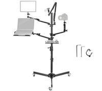 NEEWER Support de Streaming en Direct avec roulettes, Pied de caméra au Sol avec Bras de Perche pour Micro, Support de téléphone/Tablette/Ordinateur Portable, Plateau