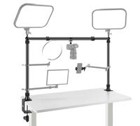 NEEWER Support de Table pour Caméra avec Double Rotule Super Pince/Pince de Bureau en C, Prises de Vues de Dessus pour Éclairage et Multi Appareils, Largeur & Hauteur Réglable, Charge Max.12kg, NK002