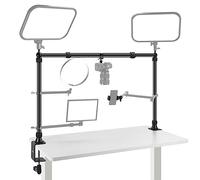 NEEWER Support de Table pour Caméra avec Double Rotule Super Pince/Pince de Bureau en C, Prises de Vues de Dessus pour Éclairage et Multi Appareils, Largeur & Hauteur Réglable, Charge Max.12kg, NK002