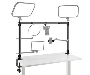 NEEWER Support de Table pour Caméra avec Double Rotule Super Pince/Pince de Bureau en C, Prises de Vues de Dessus pour Éclairage et Multi Appareils, Largeur & Hauteur Réglable, Charge Max.12kg, NK002