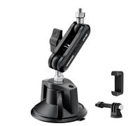NEEWER Support de Téléphone à Ventouse et Support Caméra Compatible avec GoPro DJI Insta360 iPhone,Mount Phone Voiture avec Adaptateur de Caméra d'action,Bras Magique 360° pour Pare-Brise,Vidéo,CA158
