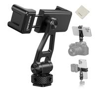 NEEWER Support de trépied réglable pour téléphone avec Griffe Porte-Accessoire,Filetage 1/4",Inclinaison à 180°,Rotation à 360°,Support Pince pour Phone Compatible avec iPhone Samsung Android,GA010