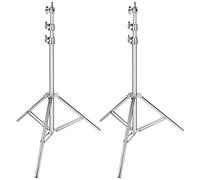 Neewer - Support d'éclairage en Acier Inoxydable - Couleur Argent - 200 cm - Portable et Pliable - Support Robuste pour boîte à lumière, monolampe, et Autres équipements de Photographie (Pack de 2)