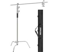 NEEWER Support d'éclairage en C de 3 m avec Bras d'extension de 1,2 m, 2 têtes de préhension et Sac de Transport pour réflecteur vidéo, Parapluie, monolight, etc. (Version Basique)