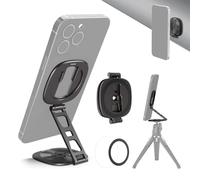 NEEWER Support Magnétique Double pour Téléphone, Trépied Pliable et Fin avec Filetage 1/4" et Sabot Froid, Compatible MagSafe iPhone Samsung et Android pour l'Enregistrement Vidéo, PA095