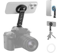 NEEWER Support magnétique pour trépied téléphone compatible avec MagSafe iPhone Samsung, adaptateur de support de téléphone portable rotatif et réglable en métal avec griffe porte-accessoires, DS031