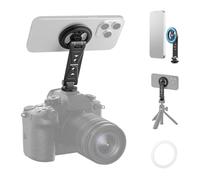 NEEWER Support magnétique pour trépied téléphone Compatible avec MagSafe iPhone Samsung, Adaptateur de Support de téléphone Portable Rotatif et réglable en métal avec Griffe Porte-Accessoires, DS031