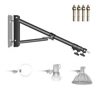 Neewer Support Mural Bras de Fixation Triangle pour Photographie en Studio Lampe Strobe Monolight Softboxes Parapluies Réflecteurs, Rotation Flexible 180 degrés, Longueur Maxi de 180 cm (Noir)