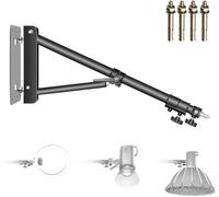 Neewer Support Mural Bras de Fixation Triangle pour Photographie en Studio Lampe Strobe Monolight Softboxes Parapluies Réflecteurs, Rotation Flexible 180 degrés, Longueur Maxi de 180 cm (Noir)