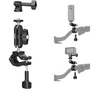 NEEWER Support Perche pour Caméra d'Action avec 2 Têtes Sphérique à 360°Adaptateur Caméra Action à Vis 1/4"¿Pince Support pour Guidon Moto¿Compatible avec GoPro Hero12 11 10 9 Max360 Insta360 DJI Osmo