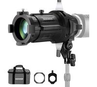 Neewer Support Snoot Spot 20°,Sac,Lentille de Projection,Mise au Point Réglable,16Gobos Métalliques,5 Gels de Couleur,Lampe Vidéo LED Snoot MS Série Conique,LS-48（Non Applicable au Port de Baorong）