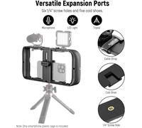 NEEWER Support vidéo pour téléphone Portable Cage stabilisatrice avec Griffe et Filetage 1/4 Compatible avec iPhone 16 15 Pro Max 14 13 Plus Mini 12 Android