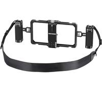 NEEWER Support Vidéo Rig pour Smartphone avec Lanière, Double Poignée, Fente pour Microphone, Compatible avec Smallrig Enregistrement Vidéo, Stabilisateur de Cage de téléphone pour iPhone 15 Pro Max