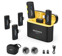 NEEWER Système de Microphone Cravate sans Fil, Mini Micro-Cravate à Pince avec 2 émetteurs USB-C, 4 récepteurs et Adaptateur OTG, Compatible avec iPhone, Android, Ordinateur, Tablette, Noir, KM20