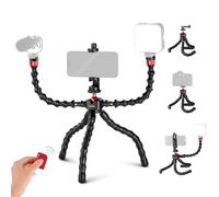 NEEWER T91 Trépied Flexible Deux Bras Magiques, Mini Trépied Smartphone Voyage obturateur/Support Action Cam Compatible avec GoPro Hero 13 12 iPhone 16 15 14 Pro Max Sony a7c, Charge maximale 4,4lb