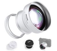 NEEWER Téléconvertisseur 49mm 1,5X Objectif Supplémentaire, Compatible avec Fujifilm X100 X100S X100F X100T X100V X100VI Appareils Photo, Verre Optique HD, Multicouche, Argent, LS-61
