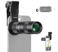 NEEWER Téléobjectif 400 mm pour smartphone avec clip d'objectif de 17 mm avec filetage 70 cm Distance minimale de mise au point macro 2X pour plaque arrière Cage de téléphone Compatible avec iPhone