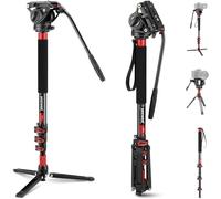 NEEWER TP71 Trépied télescopique en Fibre de Carbone avec Plateau à dégagement Rapide Compatible avec DJI RS Gimbals, Base Amovible pour Appareil Photo, caméscope, Charge maximale 6 kg, 71,6"
