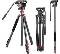 NEEWER TP72A Trépied vidéo à tête Fluide 72" avec Plateau à dégagement Rapide Compatible avec DJI RS Gimbal, pivotement à 360° et Inclinaison de +90°/-70° pour Appareil Photo Reflex