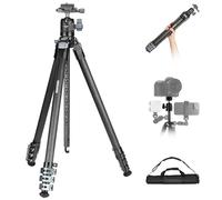 NEEWER Trépied de Voyage en Fibre de Carbone de 153,4 cm avec tête sphérique Amovible à 360°, Support léger pour caméra vidéo avec Boucle à Rabat Rapide en métal, Plaque QR de Type Arca Compatible