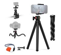 NEEWER Trépied Flexible avec Remote,Mini Tripod Appareil Photo Phone,TP34 | Support Phone Escamotable & Adaptateur Caméra d'Action,Compatible avec iPhone GoPro Hero13 12 11 10 DJI Insta360 Samsung Vlog